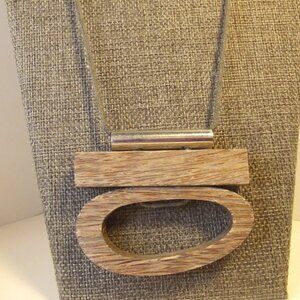 SYLCA Wooden Pendant Boho Necklace Abstract - Adjustable